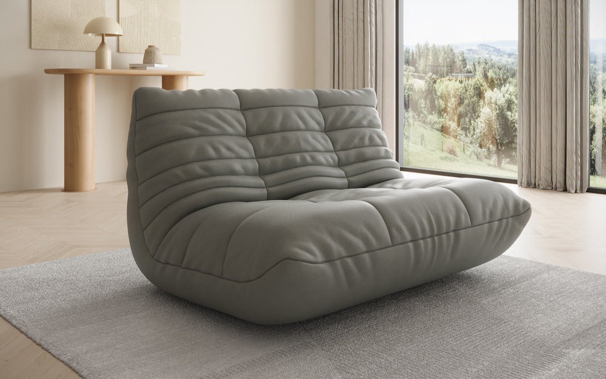 Designer 2-Seater Sofa Calmo in Genuine Leather