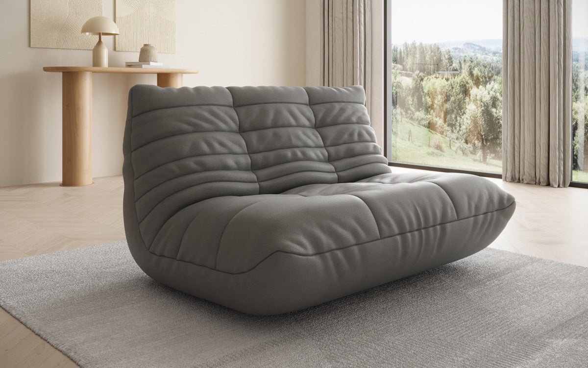Designer 2-Seater Sofa Calmo in Genuine Leather