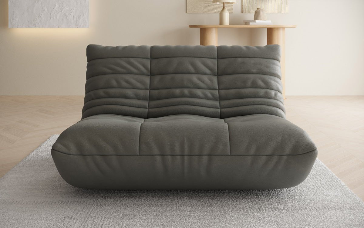 Designer 2-Seater Sofa Calmo in Genuine Leather