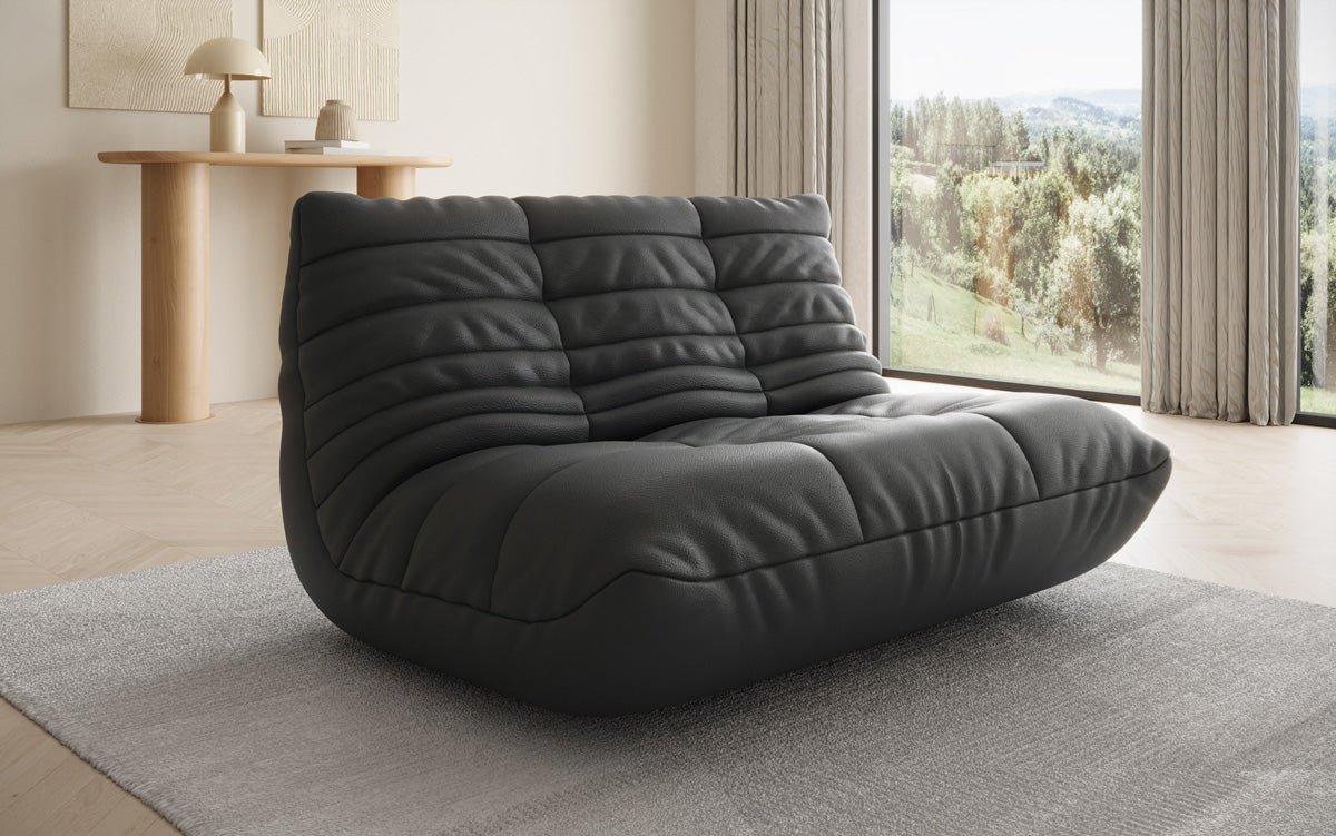 Designer 2-Seater Sofa Calmo in Genuine Leather