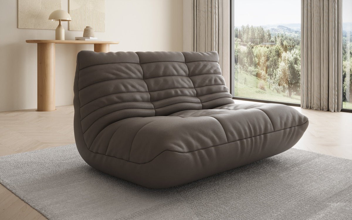 Designer 2-Seater Sofa Calmo in Genuine Leather