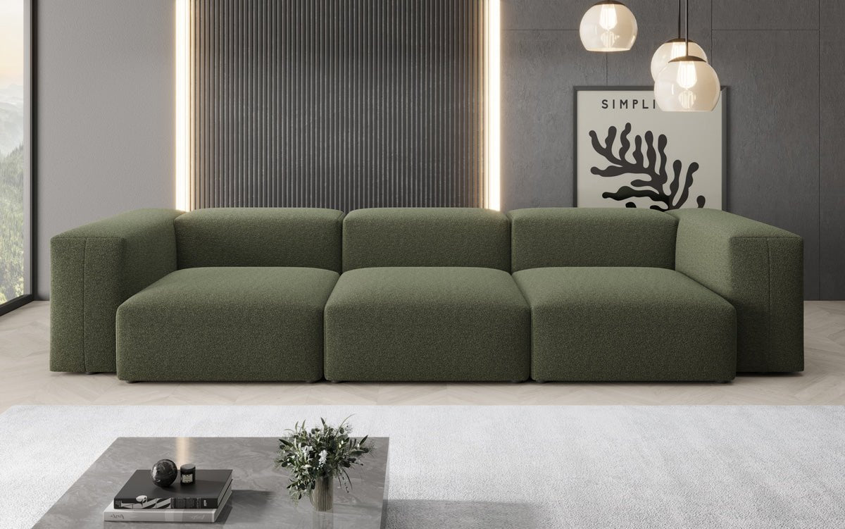 Designer 3-Sëtz Sofa Snug a Bouclé