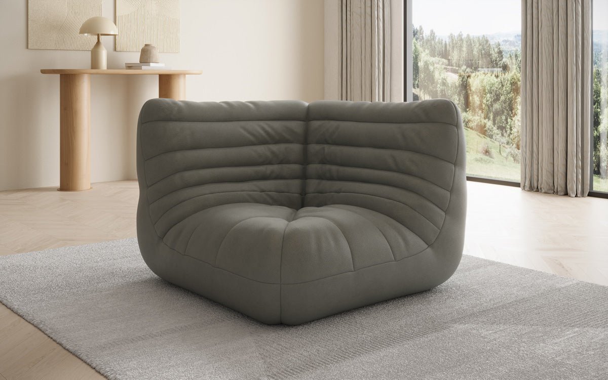Designer Eckmodul Sofa-Sessel Calmo a Echtläder