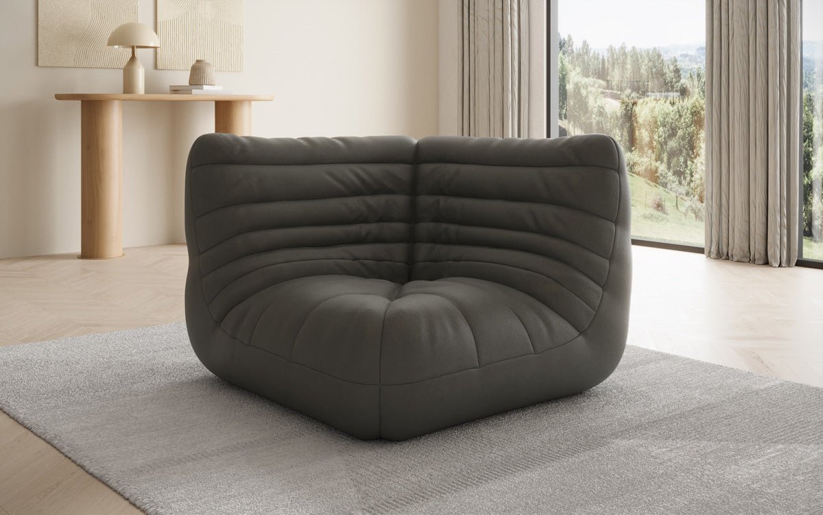 Designer Eckmodul Sofa-Sessel Calmo a Echtläder