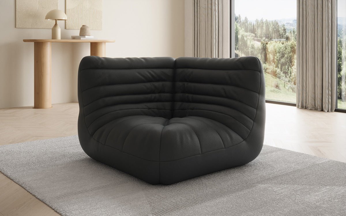 Designer Eckmodul Sofa-Sessel Calmo a Echtläder
