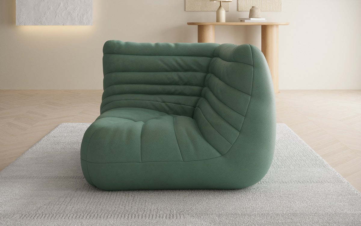 Designer Eckmodul Sofa-Sessel Calmo a Echtläder