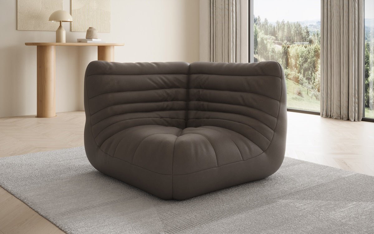 Designer Eckmodul Sofa-Sessel Calmo a Echtläder