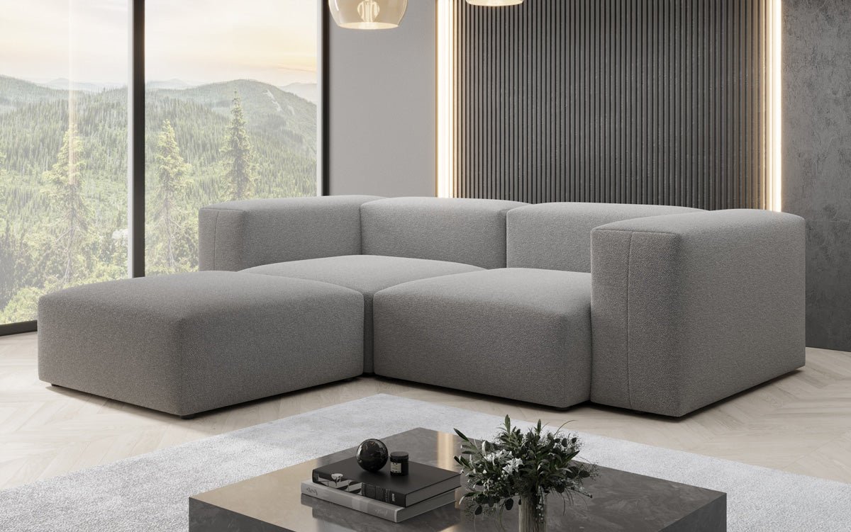Designer L Sofa Snug Mini am Bouclé