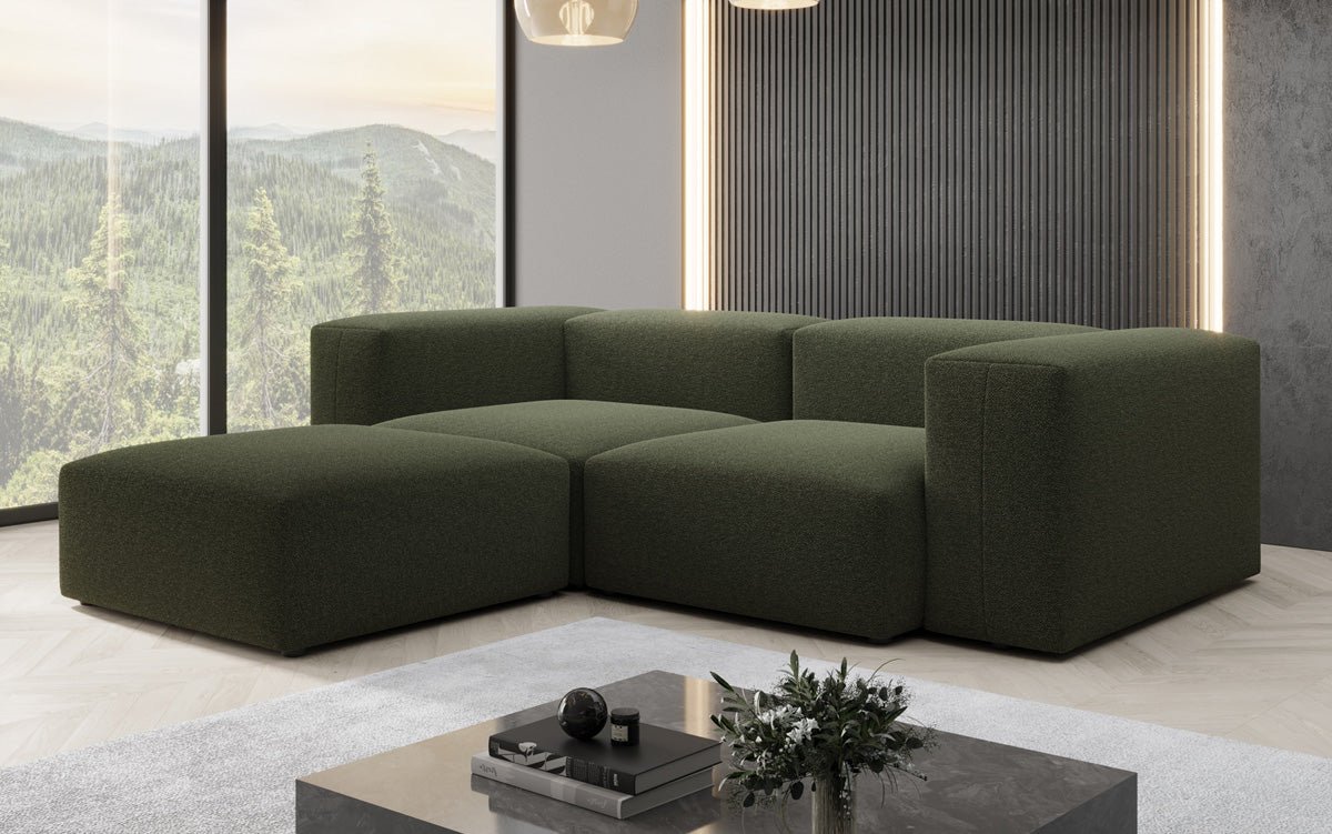 Designer L Sofa Snug Mini am Bouclé