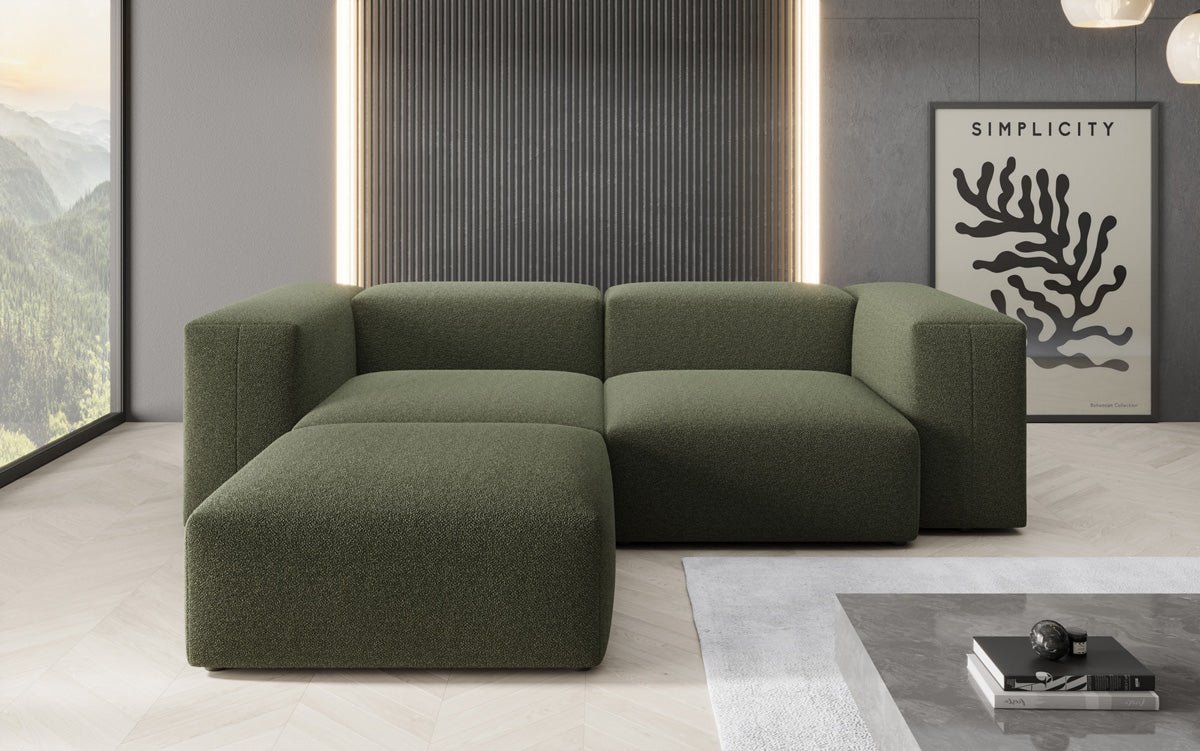 Designer L Sofa Snug Mini am Bouclé