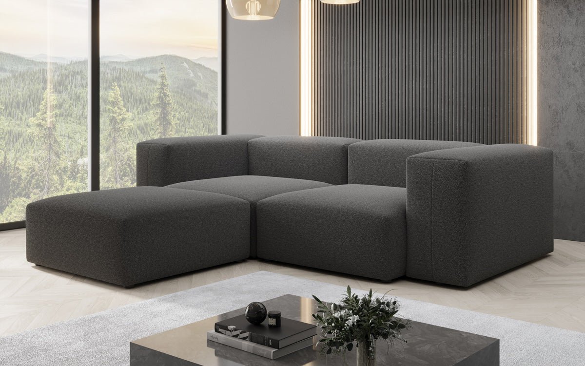 Designer L Sofa Snug Mini am Bouclé