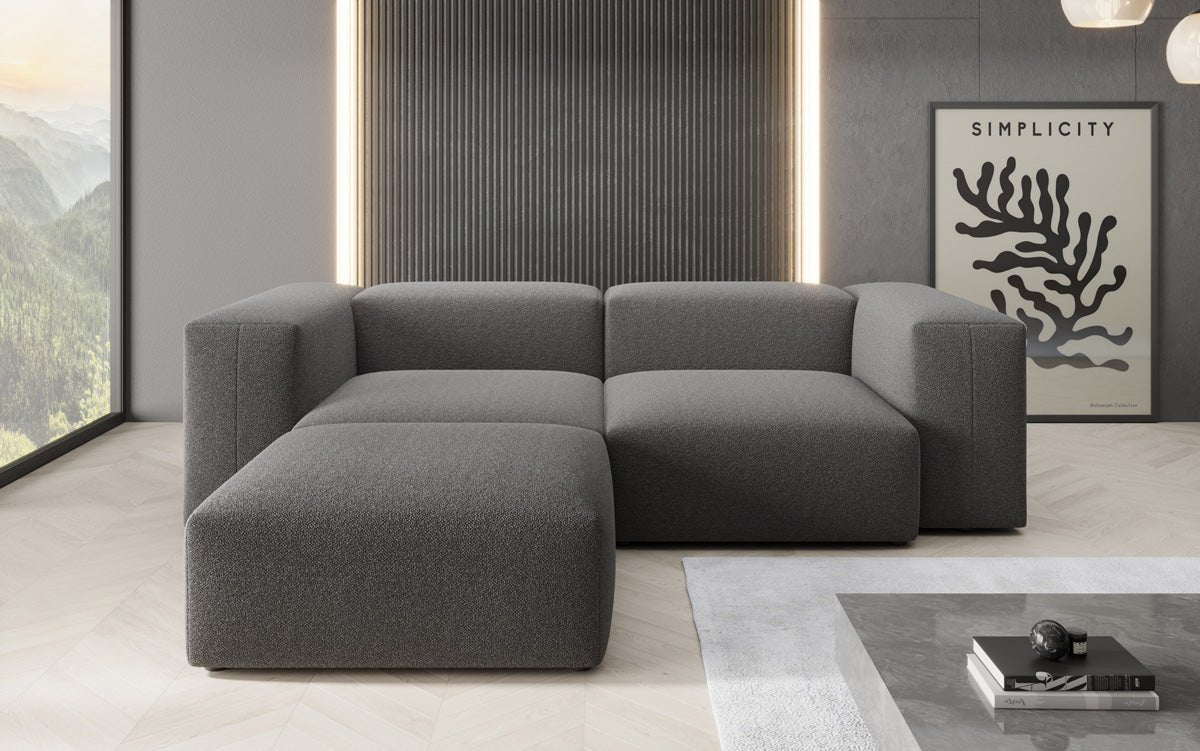 Designer L Sofa Snug Mini am Bouclé