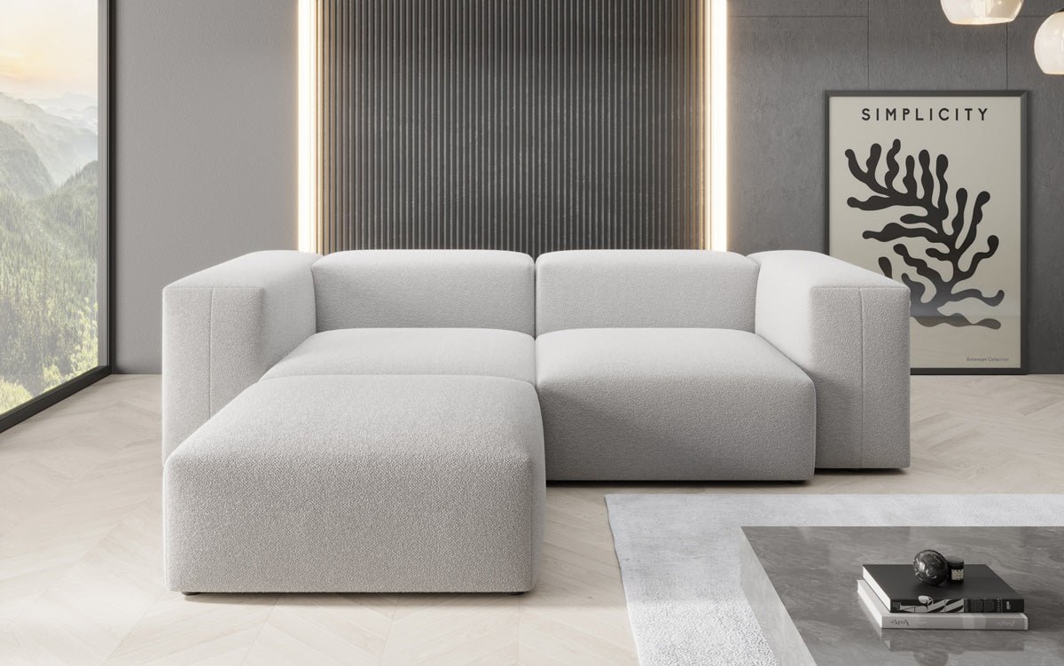 Designer L Sofa Snug Mini am Bouclé