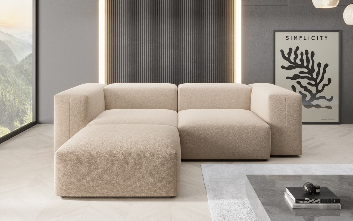Designer L Sofa Snug Mini am Bouclé