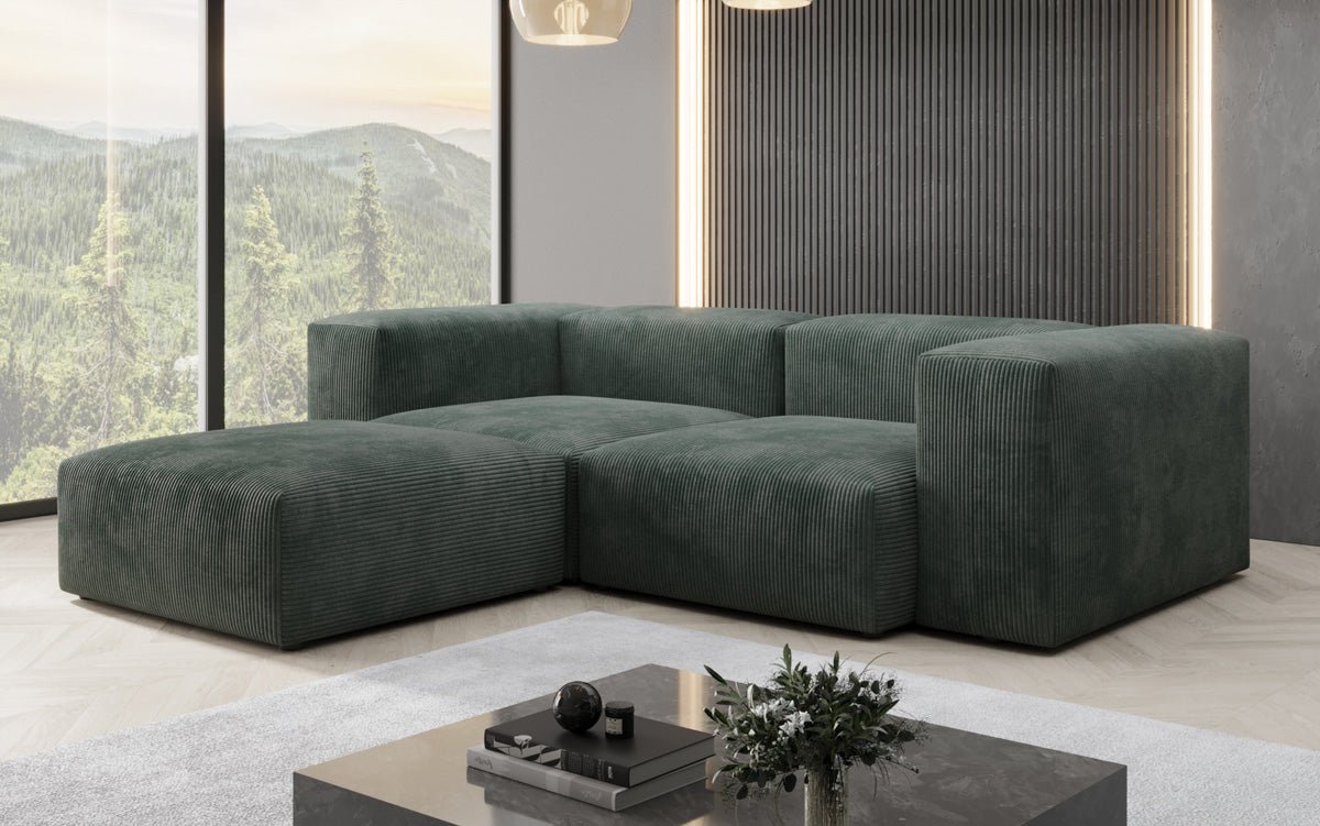 Canapé d'angle L Snug Mini en Côtelé
