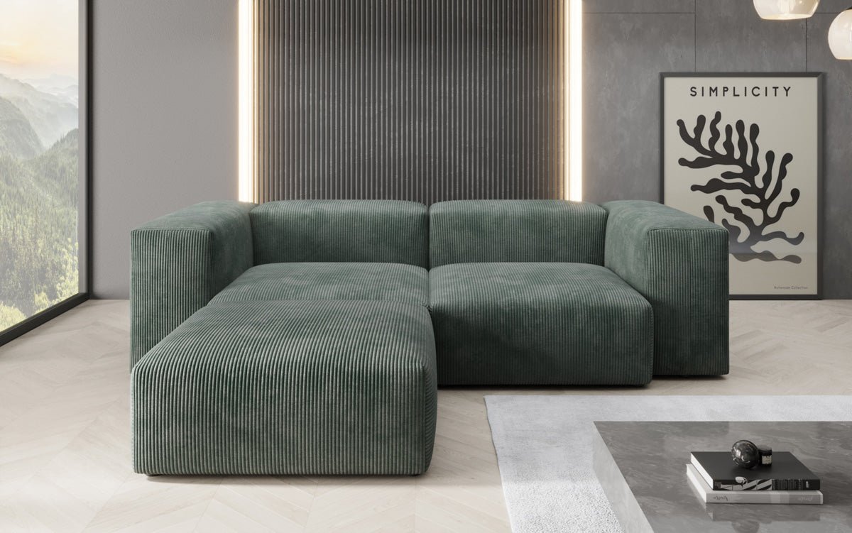 Canapé d'angle L Snug Mini en Côtelé