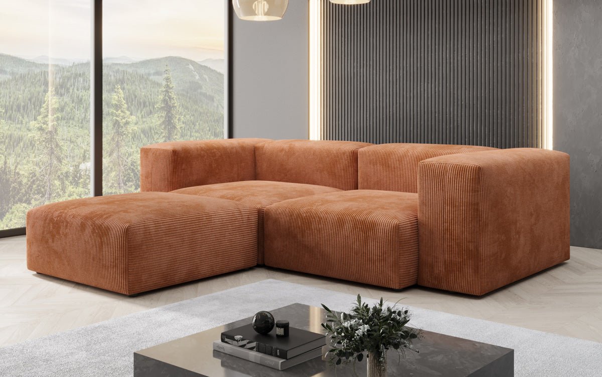 Canapé d'angle L Snug Mini en Côtelé