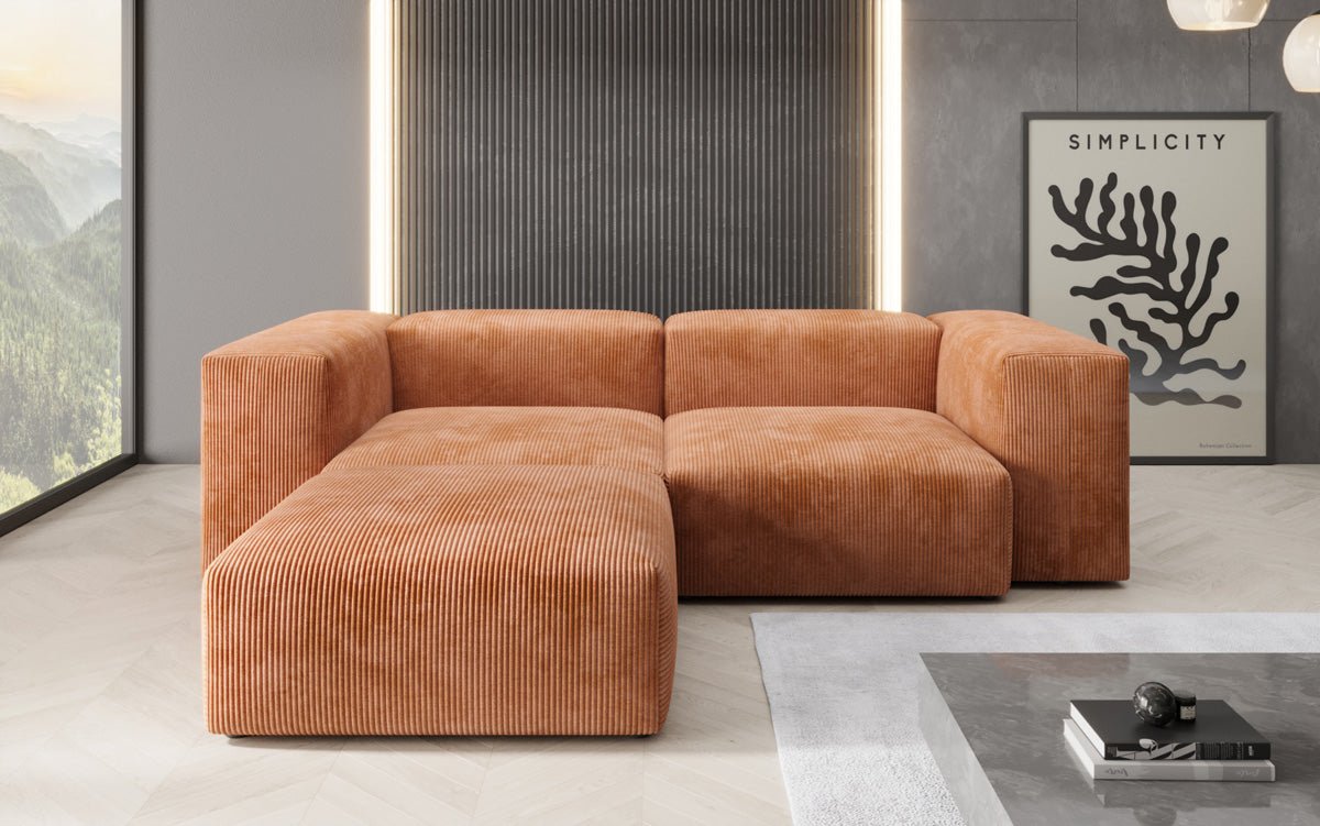 Canapé d'angle L Snug Mini en Côtelé