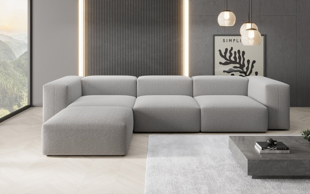 Designer L Sofa Snug am Bouclé