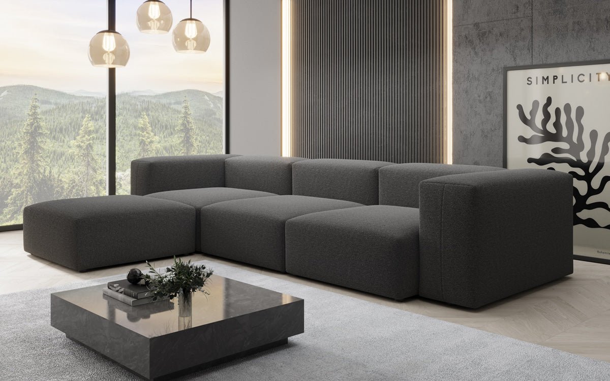 Designer L Sofa Snug am Bouclé