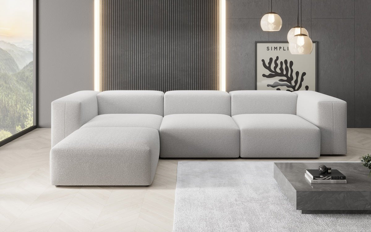 Designer L Sofa Snug am Bouclé