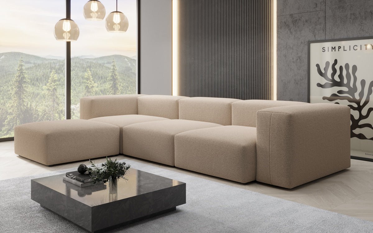 Designer L Sofa Snug am Bouclé