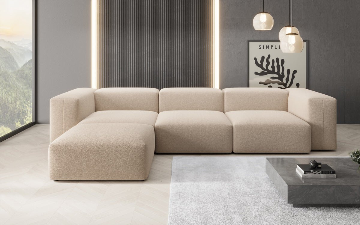 Designer L Sofa Snug am Bouclé