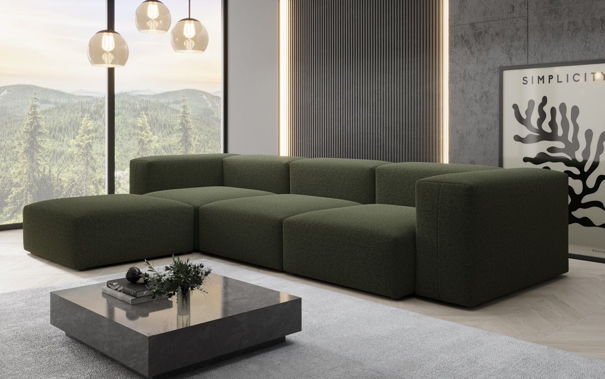 Designer L Sofa Snug am Bouclé