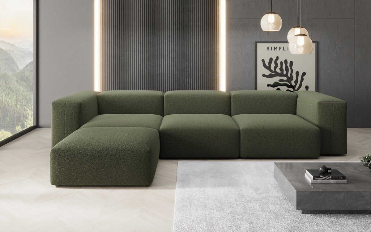 Designer L Sofa Snug am Bouclé