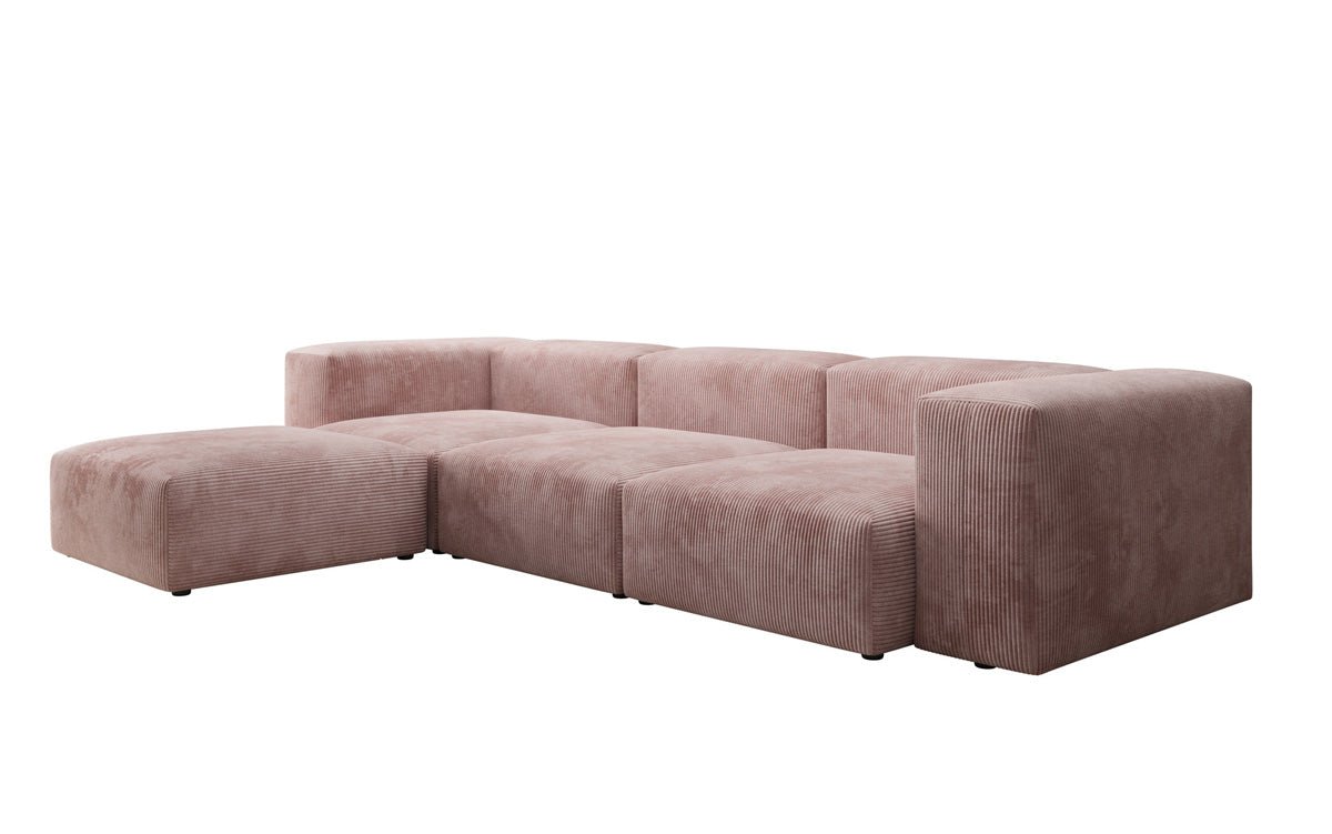 Designer L-shaped Sofa Snug in Cord
