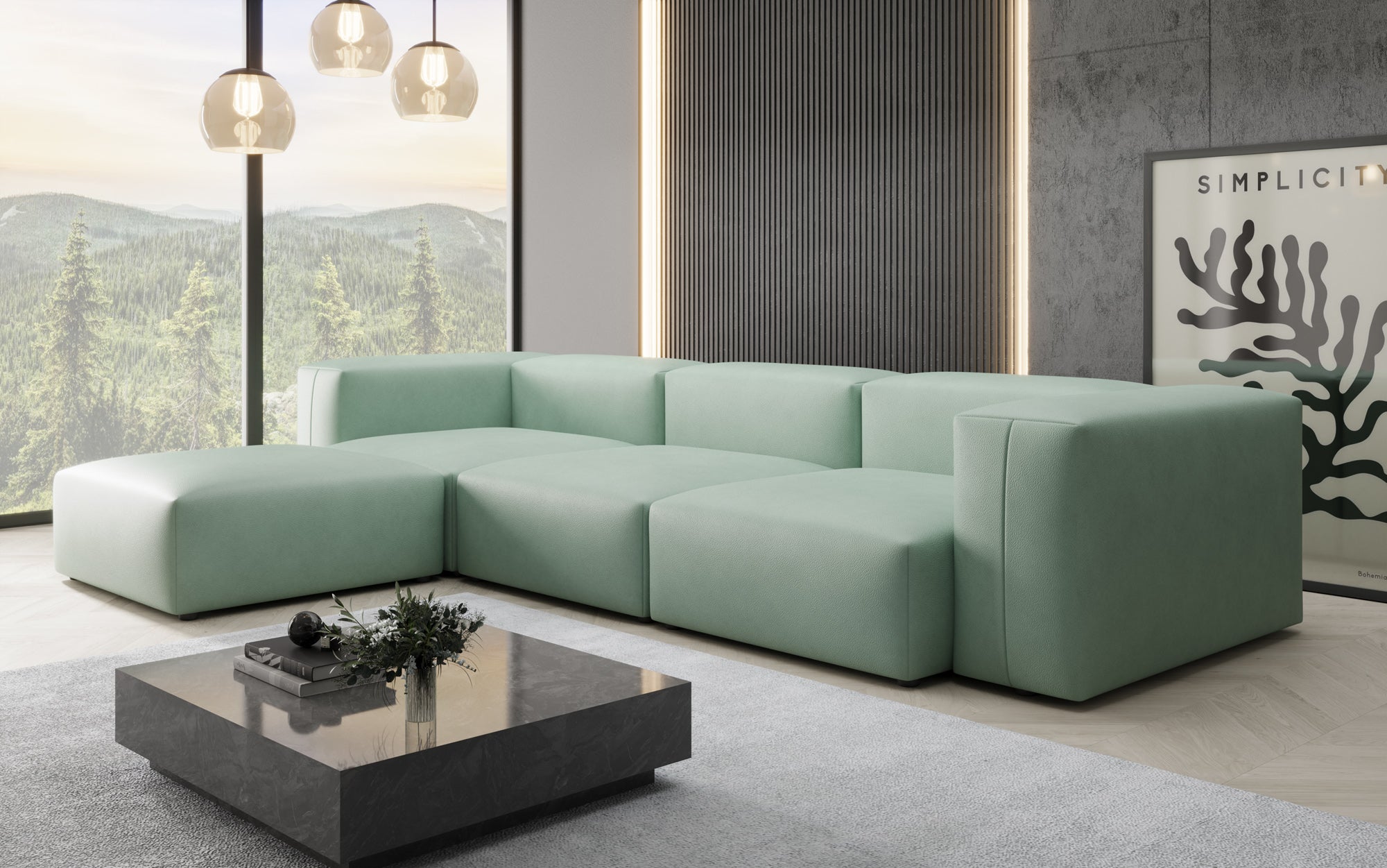 Designer L Sofa Snug am Echtleder