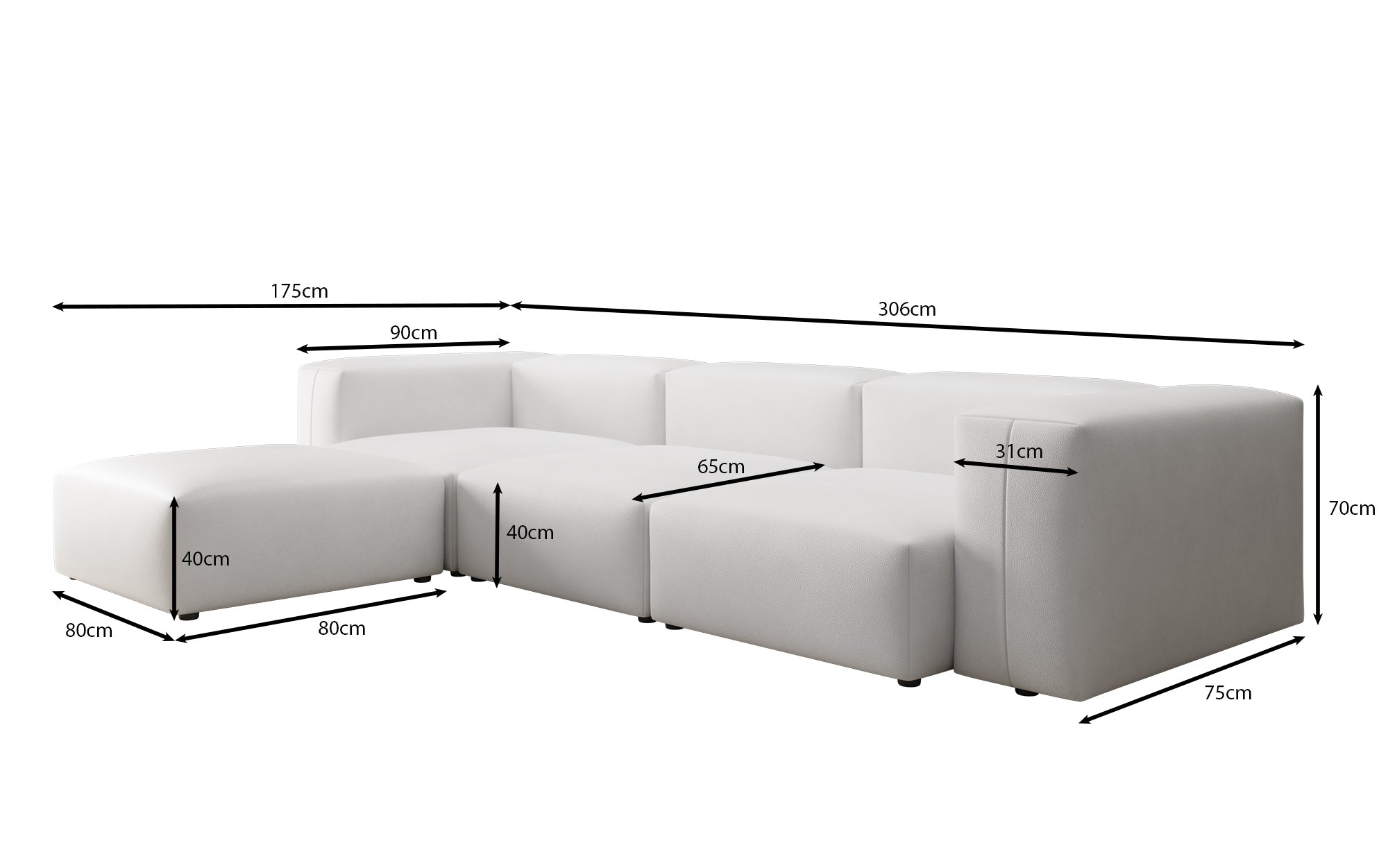Designer L Sofa Snug am Echtleder