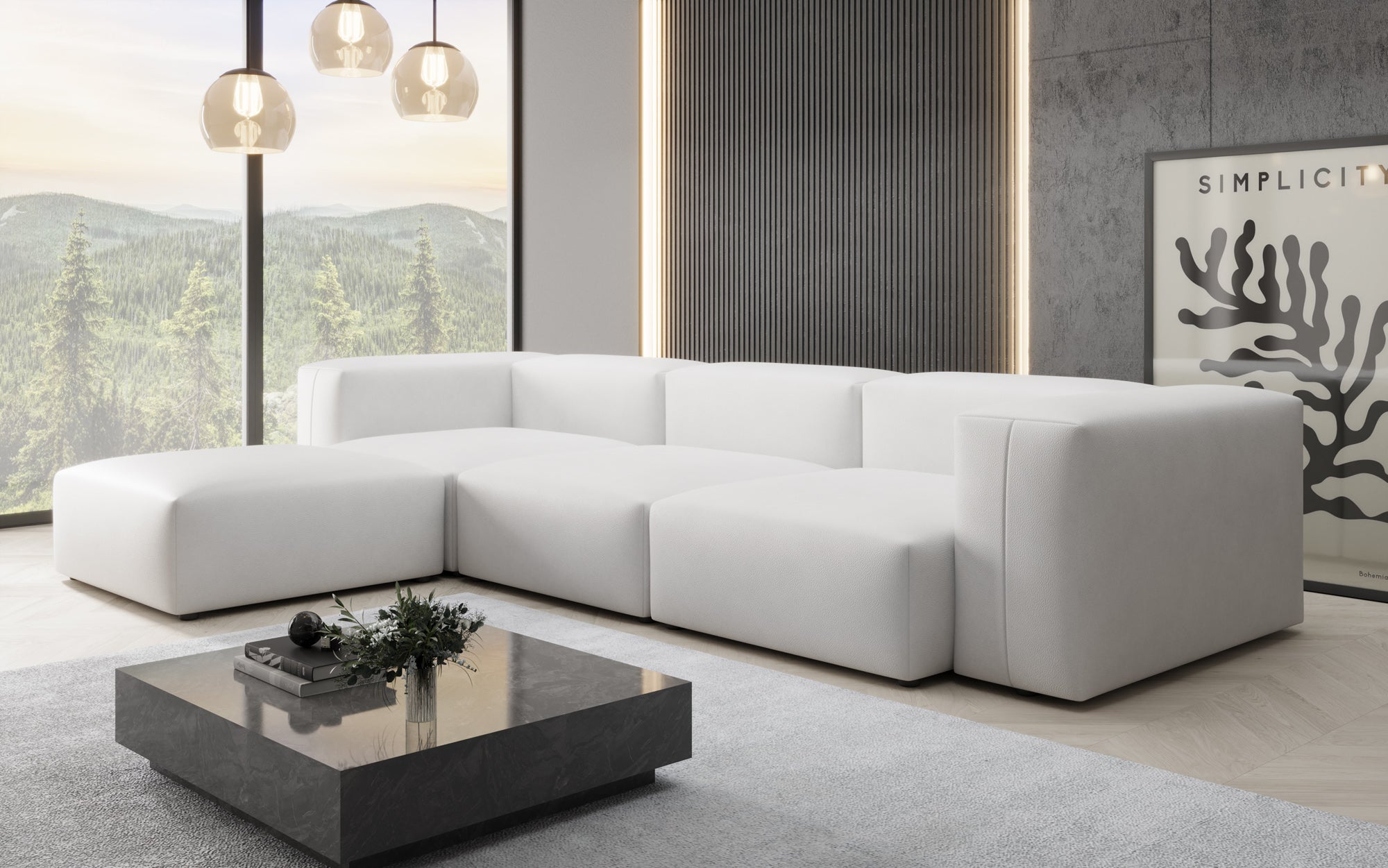 Designer L Sofa Snug am Echtleder