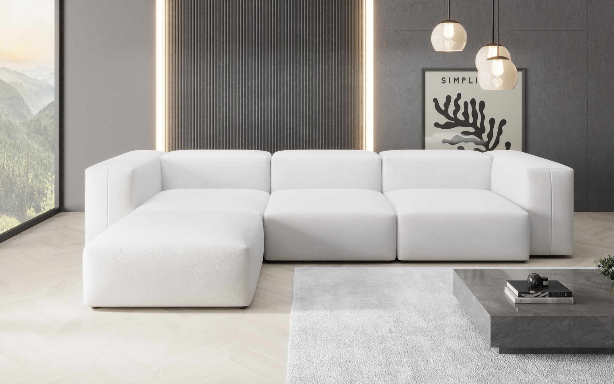 Designer L Sofa Snug am Echtleder