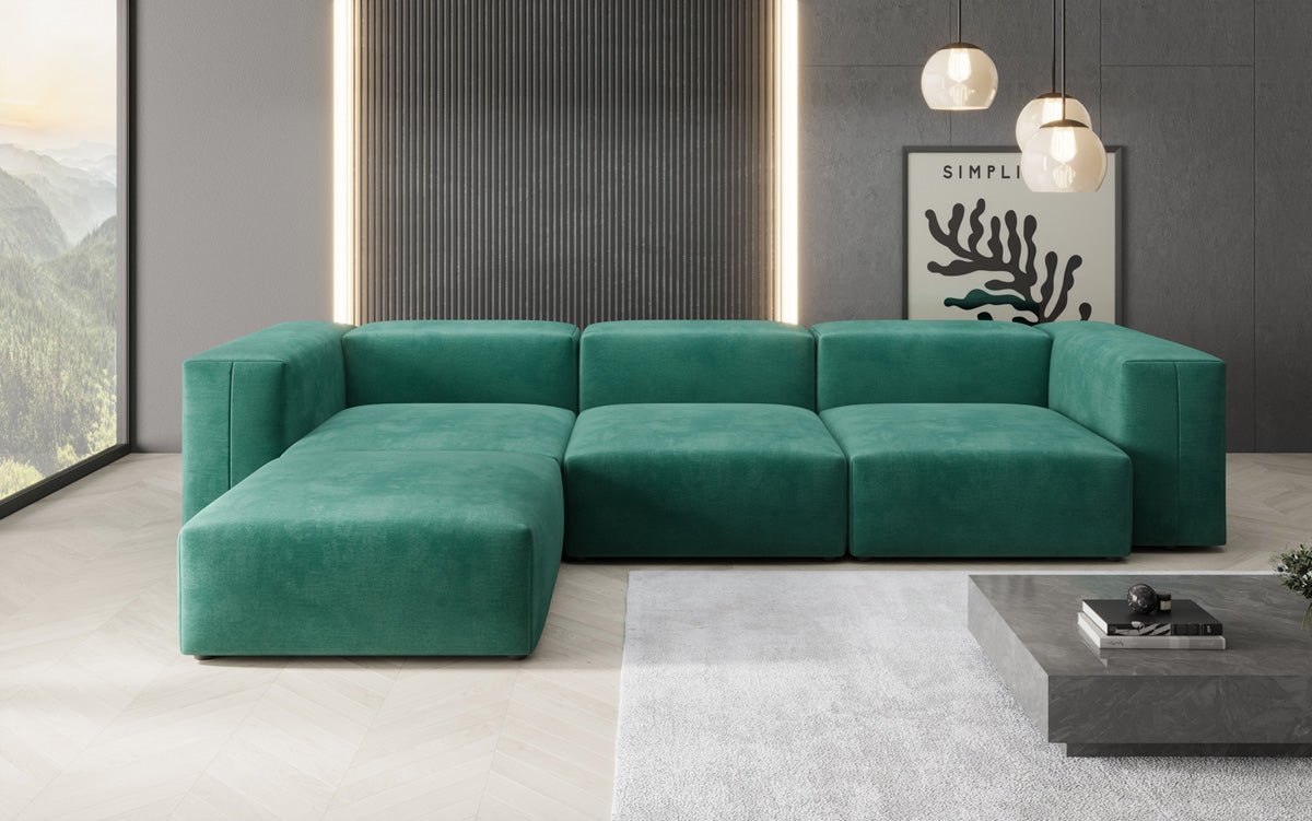 Designer L Sofa Snug aus Samt