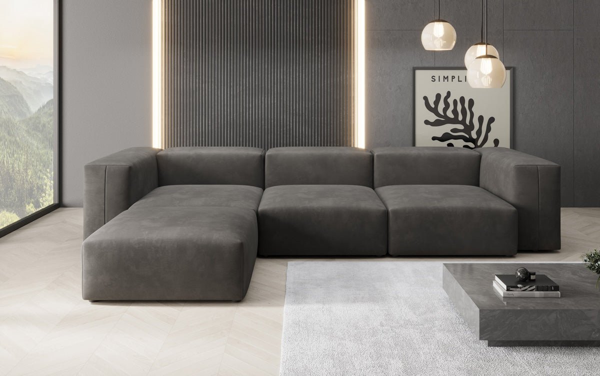 Designer L Sofa Snug aus Samt