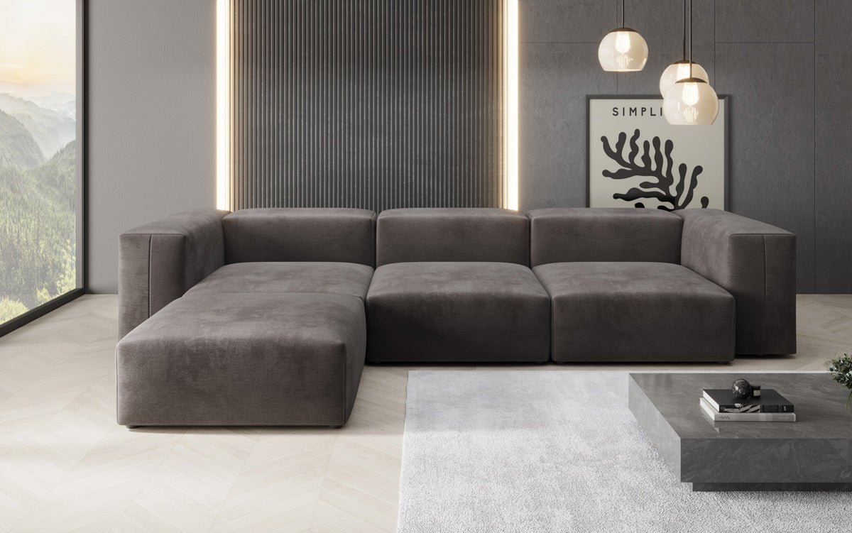 Designer L Sofa Snug aus Samt