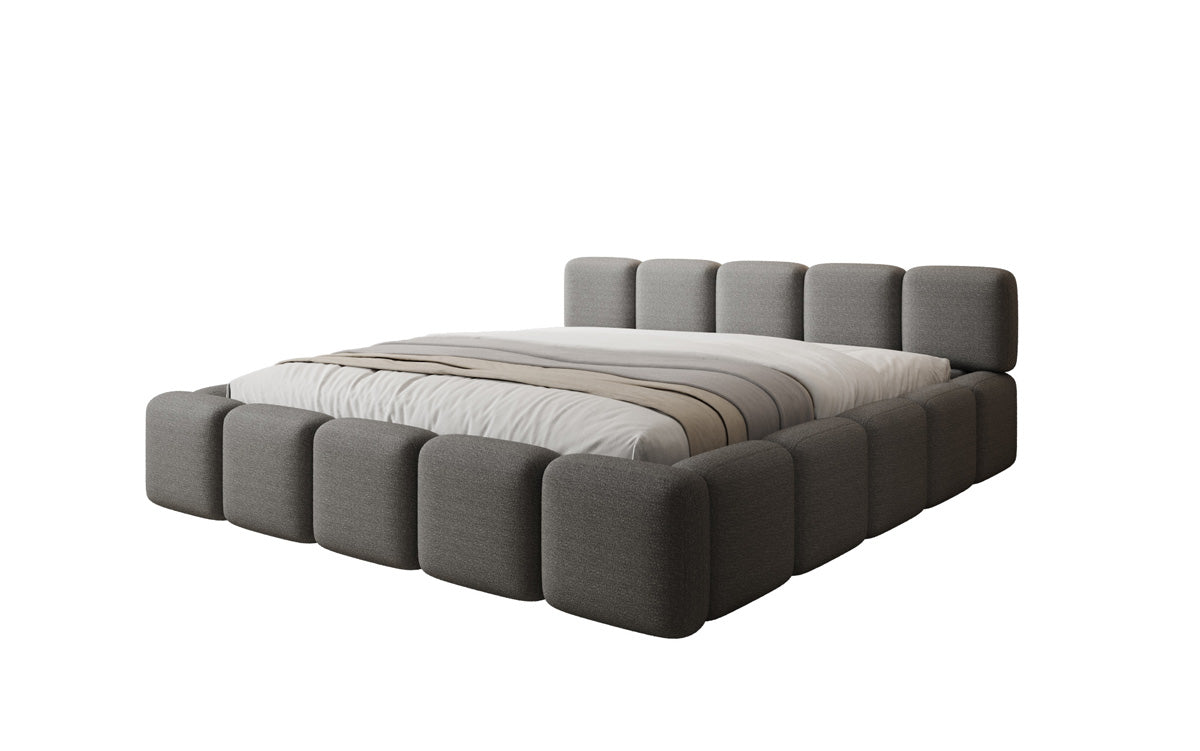 Lit rembourré design Giulia Bouclé avec espace de rangement