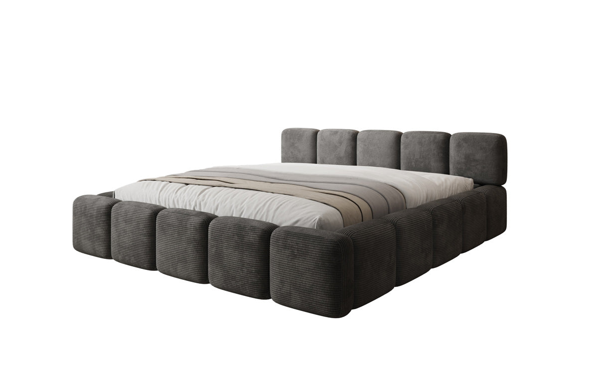 Designer-Polsterbett Giulia Cord mat Späicherplaz