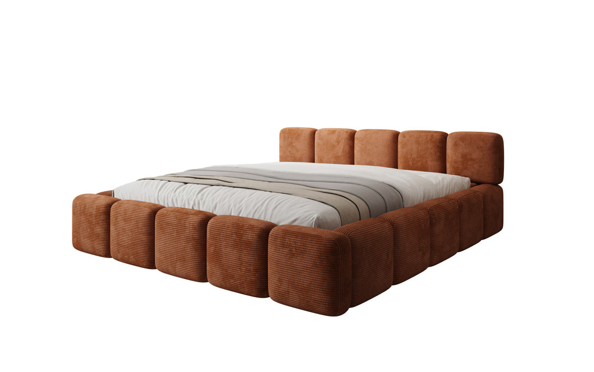 Designer-Polsterbett Giulia Cord mat Späicherplaz