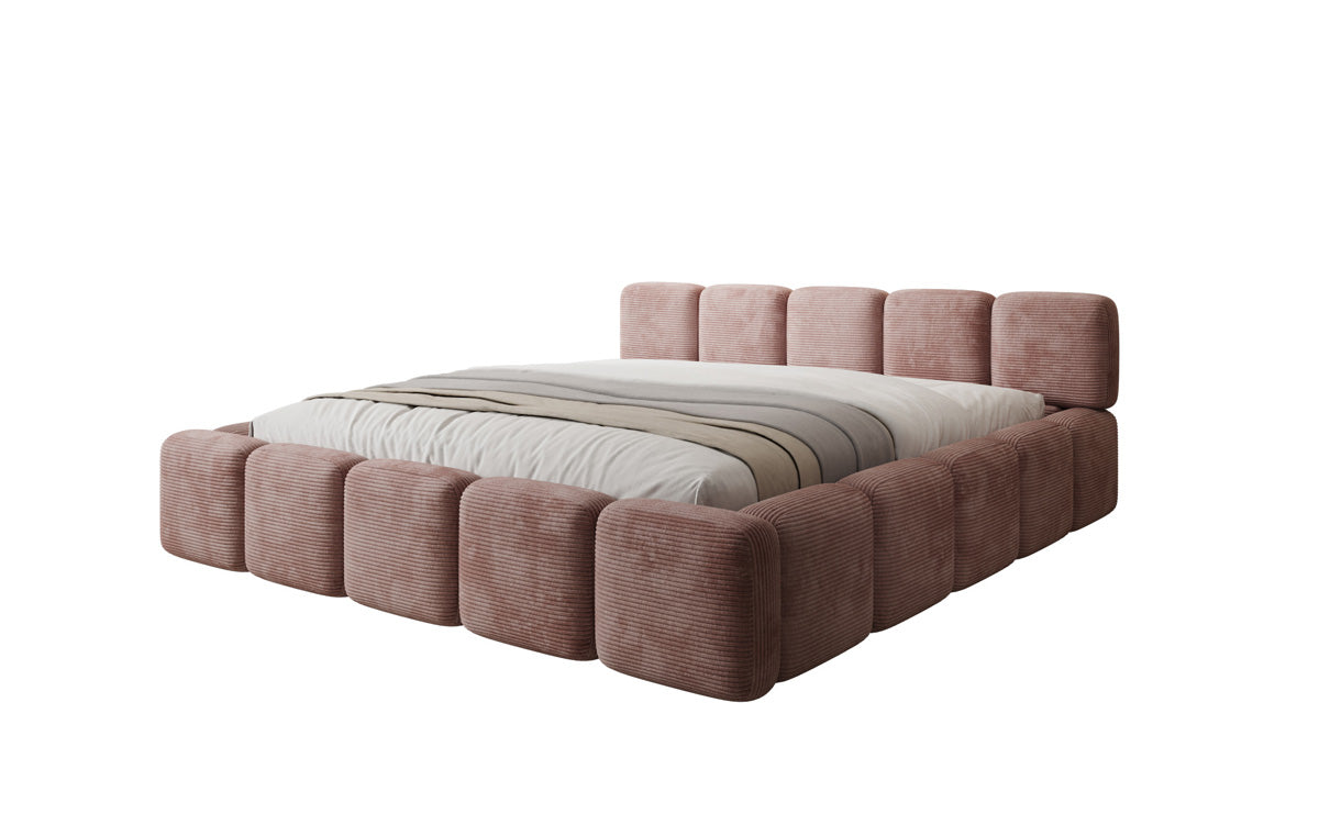 Designer-Polsterbett Giulia Cord mat Späicherplaz