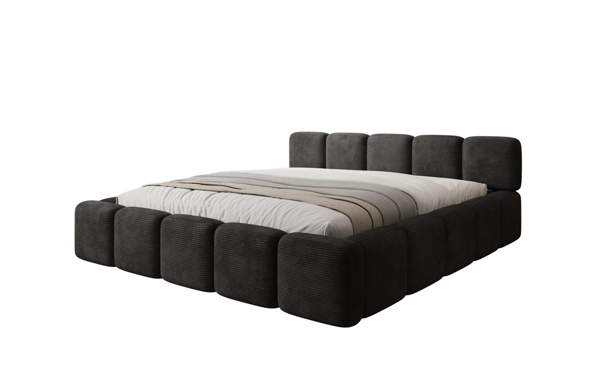 Designer-Polsterbett Giulia Cord mat Späicherplaz