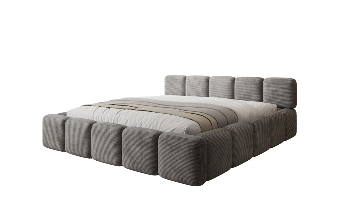 Designer-Polsterbett Giulia Cord mat Späicherplaz
