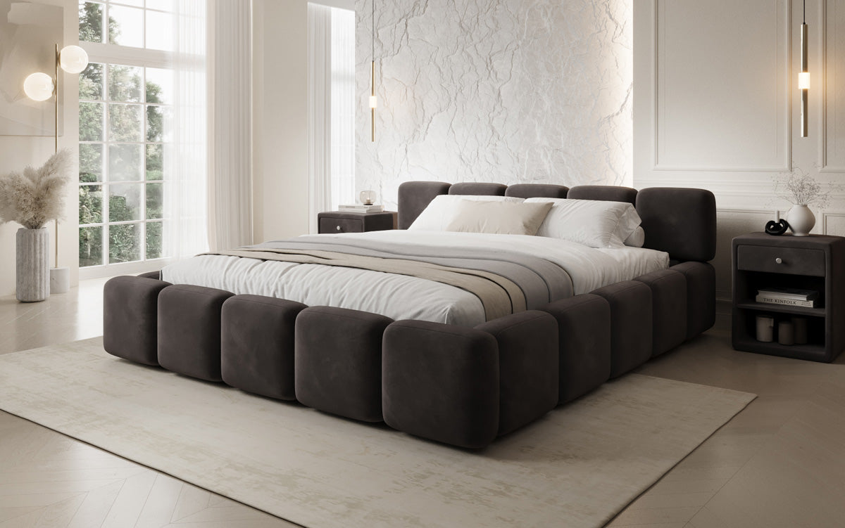 Designer Polsterbett Giulia Samt mit Stauraum