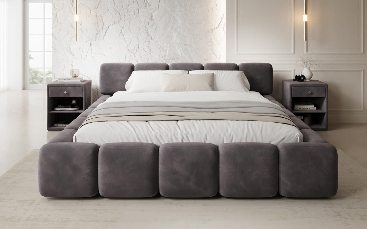 Designer Polsterbett Giulia Samt mit Stauraum