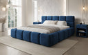 Designer-Polsterbett Matilda aus Samt mat Stauraum