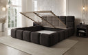 Designer-Polsterbett Matilda aus Samt mat Stauraum