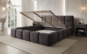 Designer-Polsterbett Matilda aus Samt mat Stauraum