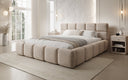 Designer-Polsterbett Matilda aus Samt mat Stauraum