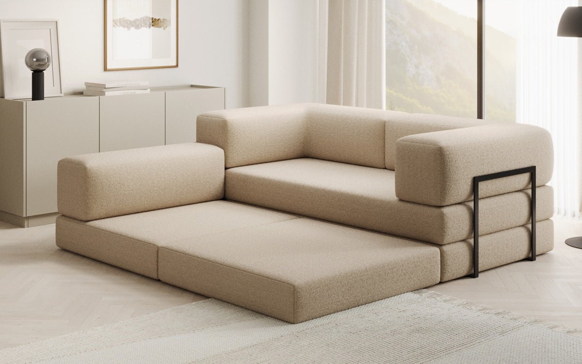 Canapé design Lazy L Mini en Bouclé